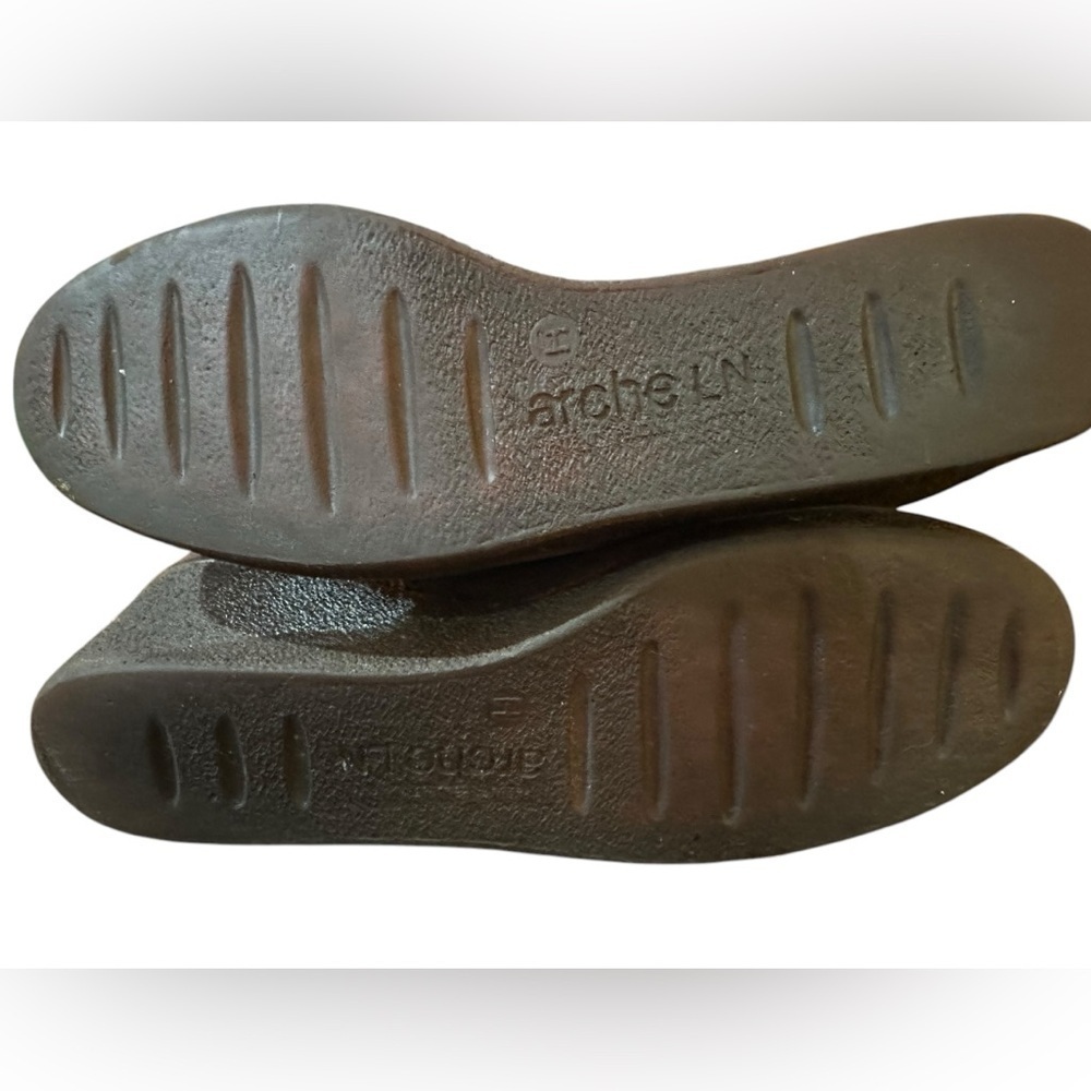 Arche Brown Suede & Leather Wedge Ankle Boots Zipper Closure - Picture 8 of 10